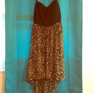 Hi-Low animal print empire waist sun dress